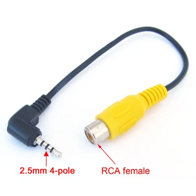1pc 0.2M GPS AV-in Converter Video Cable 2.5mm Stereo Male Plug To RCA Female - Image 1 of 4