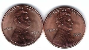 2023 Philadelphia+Denver Brilliant Uncirculated Lincoln Cent Two Coins