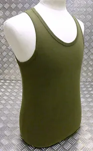 100% Cotton OD Military Green Sleeveless Vest Singlet Tank Top All Sizes NEW - Picture 1 of 5