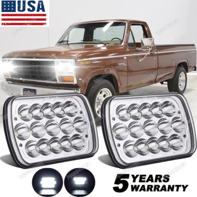 Par Para Ford F-150 1981 1982 1983 1984 7x6 5x7" Faróis de LED Hi Lo Beam H6054 - Imagem 1 de 4