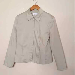 Chaqueta Blazer Petite Sophisticate Botón Elastizada Para Mujer Talla 12P Beige Neutro - Imagen 1 de 11