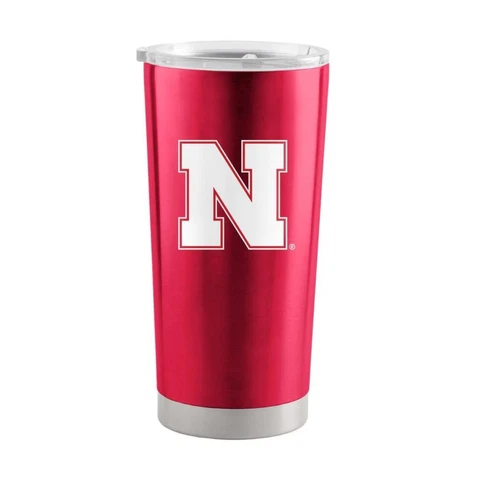 Nebraska Cornhuskers 20oz Stainless Steel Travel Tumbler [NEW] NCAA Mug Glass Cover