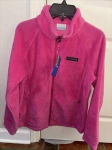 Columbia Pink Fleece Jacket Girl's Coat Youth Size 14/16 - Picture 1 of 4