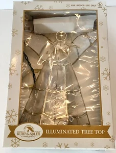 Kurt Adler 9,5" Ángel Iluminado con Trompeta Capiz Cáscara Árbol de Navidad Nuevo en Caja - Imagen 1 de 6
