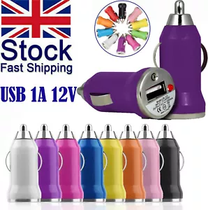 1A USB Car Charger 12V Cigarette Lighter Adapter Multi-Colour UK - Picture 1 of 9