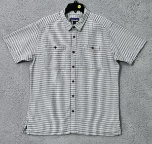 Camisa Patagonia Hombres Talla Lg Mezcla de Cáñamo Estampado a Cuadros Camisa de Campamento con Botones Lg - Imagen 1 de 13