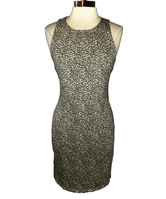 INC International Concepts Sz L Sheath Dress Grey Leopard Animal Print Shelf Bra - Image 1 of 4