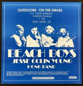 Beach Boys POSTER Jesse Colin Young 1975 Original Pacific Presentations Rare! - Picture 1 of 2