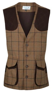 Highland 100% Wool Tweed Shooting Gilet Waistcoat Traditional Tailored Quality - Picture 1 of 4