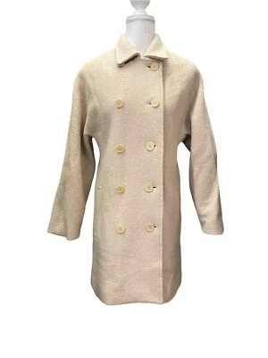 Calvin Klein Brushed Wool 100% 4 Button Double-Breasted Coat - Camel - Size 12 - Image 1 of 4