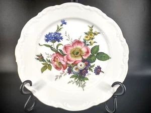 Vintage Josef Kuba JWK Fine Porcelain Decorative Floral Plate Gold Rim Germany - Picture 1 of 11