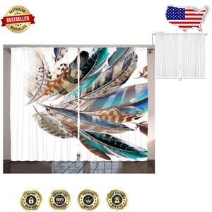 Gorgeous 108" x 96" Satin Window Drapes - Vibrant Teal Brown Animal Skin Design - Picture 1 of 3