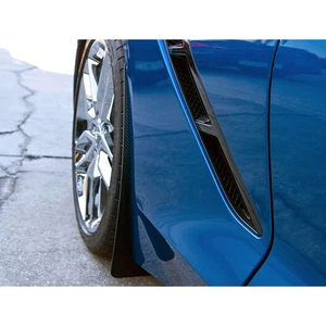 Mud Guards Carbon Fiber Wrap for 2014-2019 Chevy Corvette C7 No Z06 [Stainless] - Picture 1 of 2
