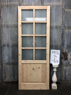 Puerta francesa de una sola puerta (36x96,5) 8 paneles puerta de vidrio esmerilado estilo europeo FM26 Foto 1 de 4