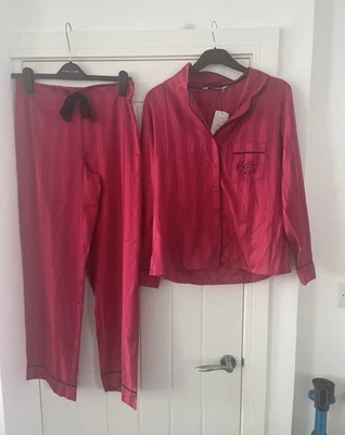 Asda George stripe pink red pyjamas size 10 - image 1 of 4