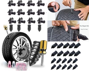 X20-60 Car Vacuum Tire Repair Nail Rubber Screw Nails +Screwdriver Fast Tool Set - Picture 1 of 21