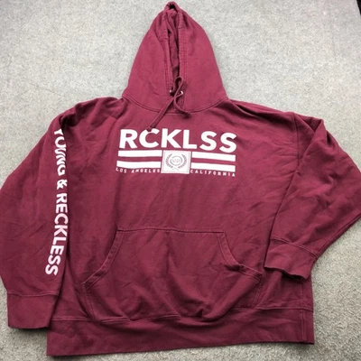 Sudadera con Capucha Young & Reckless Para Hombres 2XL Borgoña RCKLSS Pullover Sudadera Gráfica Foto 1 de 4