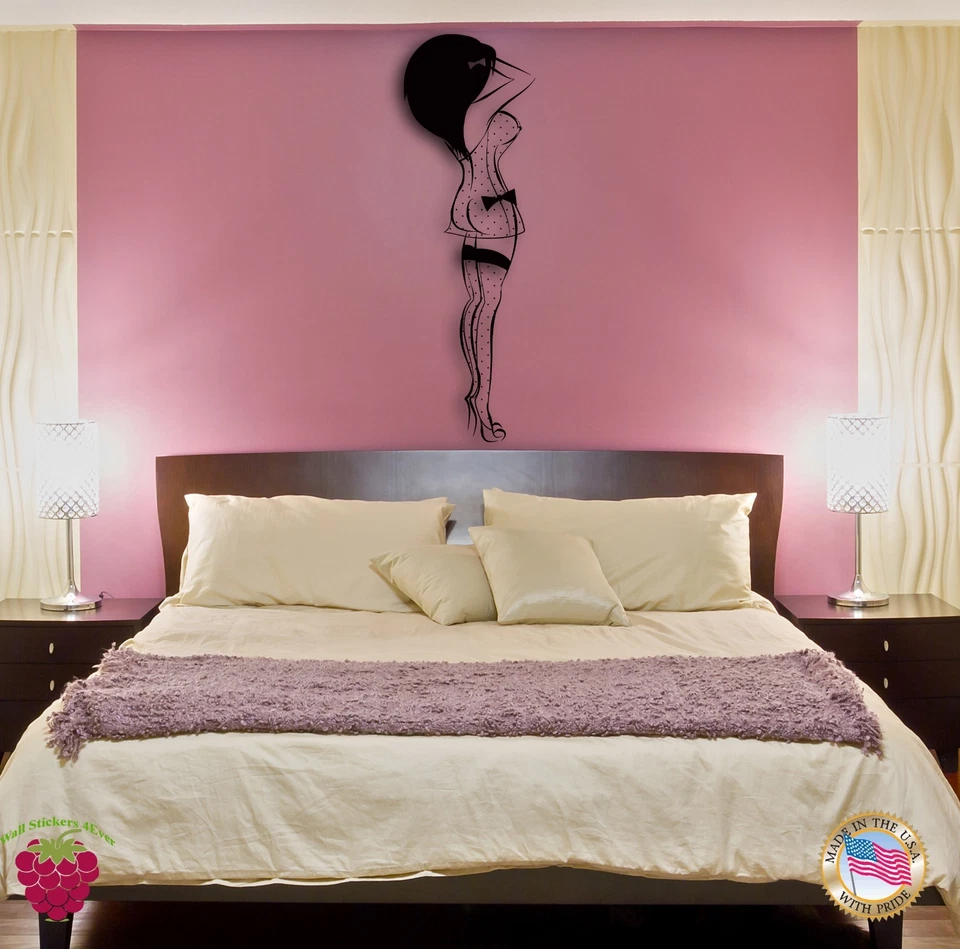 乙烯基墙贴花贴纸女孩性感卧室内衣 (z1299) — 第 1/4 张图片