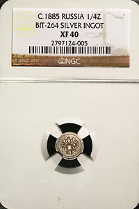 1885 Russia Dolya Silver Ingot NGC XF40 - Picture 1 of 1
