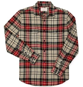 Filson Vintage Flannel Work Shirt 11010689 Firepit Heather Black Red Blue Gold - Picture 1 of 3