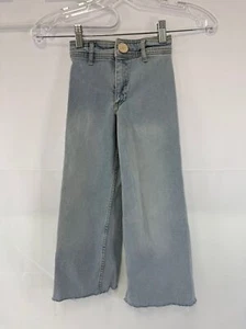 Zara - Little Girls Jeans - Size 6 - Light Wash - Adjustable Waist - Wide Leg - Picture 1 of 4