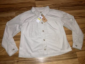 NWT Democracy Corduroy Button Up Shacket Shirt Jacket Oversized Women's Med - Picture 1 of 6