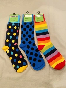 Calcetines de vestir Different Touch para hombre 3 pares multicolor nuevos con etiquetas talla 7-12 - Imagen 1 de 2