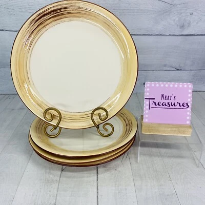 Juego de 4 platos de cena Gibson OCEAN DREAM anillos texturizados cupé gres liso Foto 1 de 4