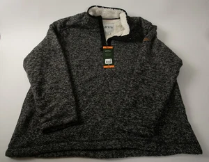 Orvis XXL Sherpa Lined Sweater (J2L) Marled Jacquard Knit (JSF6) Dark Black NWT - Picture 1 of 12