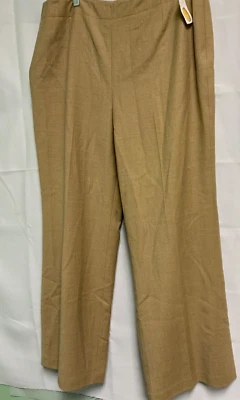 Pantalón para mujer Talbots forrado mezcla de lana pierna ancha, cremallera lateral, talla 18, nuevo con etiquetas Foto 1 de 4