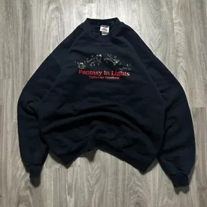 Large Vintage 90s Black Jerzees Crewneck Sweater - Bild 1 von 4