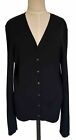 Ann Taylor XL Cardigan Sweater Black V Neck Long Sleeves Rayon Blend