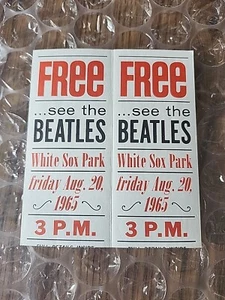 The Beatles original 1965 entradas gratuitas para conciertos en Chicago oferta desde 7-UP ¡Excelente estado! - Imagen 1 de 3