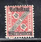 Germany  Wurttemberg Wuerttemberg Stamp Overprint Mint Hinged Lot 361Bp