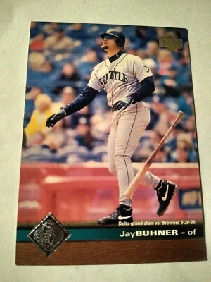 1996 JAY BUHNER UPPER DECK BASEBALL CARD #177 BONE SEATTLE MARINERS NY YANKEES - Image 1 of 2