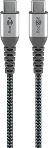 60x Goobay 49303 USB-C™-auf-USB-C™-Textilkabel mit Metallsteckern (spacegrau/sil - Afbeelding 1 van 4