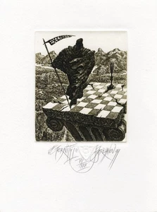 Exlibris - JULIAN JORDANOV - For "Self" - Eternity I - 1994 - Signed - Opus 1 - Imagen 1 de 1