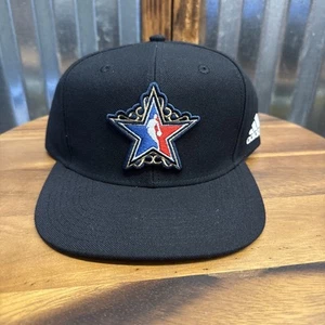 Adidas NBA All Star Game Logo Snapback Black Hat Cap New Without Tags - Picture 1 of 2