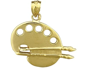 Colgante paleta pintura artística oro 14K - Imagen 1 de 6