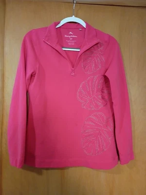 Tommy Bahama 1/4 Zip Pullover Women's S, Soft Flamingo Pink Embroidered Logo - Image 1 of 4