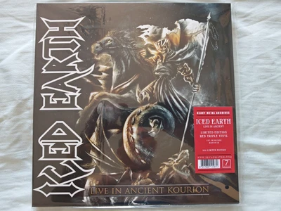 ICED EARTH LIVE IN ANCIENT KOURION 12"TRIPLE RED VINYL LP NEW&SEALED - Image 1 of 2