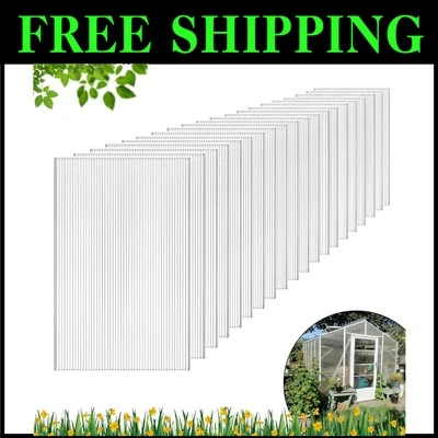 6 Pcs Twin-Wall Polycarbonate Greenhouse Panels - 4' x 2' | All Weather Coverage - Image 1 of 4