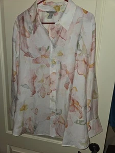 H&M Women's Button Up Shirt, Floral Pattern - Picture 1 of 9