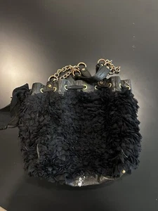Borsa Vintage Juicy Couture Luxe Chiffon Nera Day Dreamer Nera Y2K - Foto 1 di 4