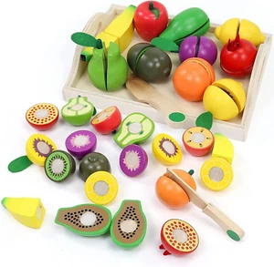 Montessori Toys for 2 Year Old Play Food Cutting Toy Wooden Toys Pretend Play... - Picture 1 of 12