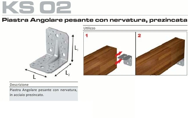 PIASTRA ANGOLARE PESANTE CON NERVATURA 50X50X40 - 2 mm ANGOLO PER LEGNO - Immagine 1 di 1