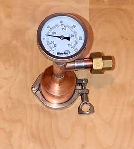 Moonshine Pot Still Distilling Keg Topper 2" x 1/2"  Copper Ferrule Gasket Clamp - Picture 1 of 4