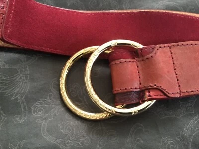 MICHAEL KORS DOUBLE RING LEATHER BELT PATCHWORK M/L 553619 - Image 1 of 4