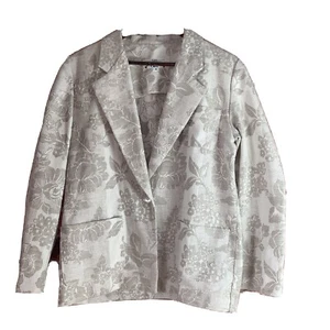 Orvis Sport Coat Womens Size 10 Floral Beige Warm Blazer Jacket Cotton Blend - Picture 1 of 12