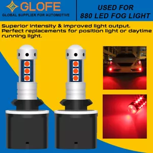Bombilla LED GLOFE 880 893 Súper Rojo 15SMD 3030 Niebla Correr Diurno Conducción - Imagen 1 de 7